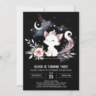 Little Happy Cat Birthday  Invitation