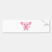 Little happy cute pink pig
