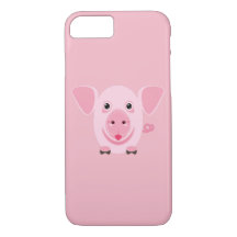 Little happy cute pink pig
