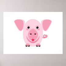 Little happy cute pink pig