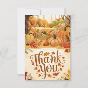 Little Harvest Autumn Fall Thank You Card