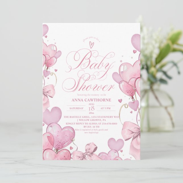 Little Heart baby shower Invitation (Standing Front)