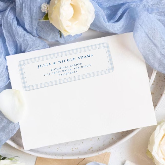 Little Heart Blue Gingham Teddy Bear Baby Shower (Creator Uploaded)