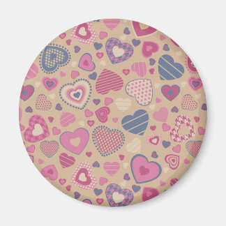 Little heart pattern Beige Rose Magnet