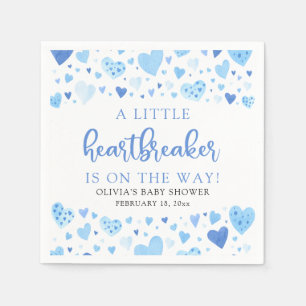 Little Heartbreaker Blue Valentine Baby Shower Napkin