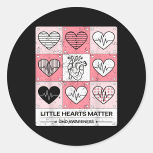 Little Hearts Chd Awareness Heart Anatomy Valentin Classic Round Sticker