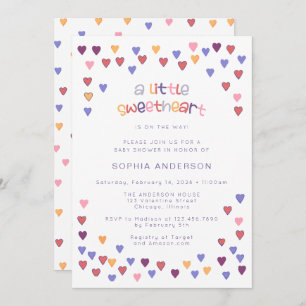 Little hearts Cute Little Sweetheart Baby Shower Invitation