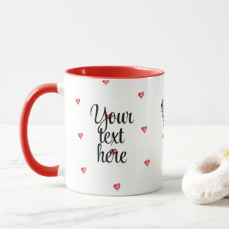 Little Hearts Design, I Love You, Customizable Mug