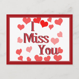 Little Hearts -  I Miss You Postcard