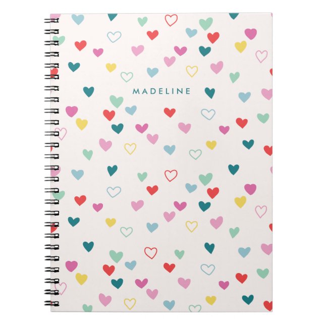 Little Hearts Journal - Teal (Front)