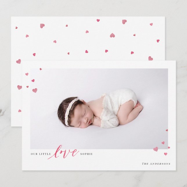 Little Hearts Love Valentine's Day Photo Card (Front/Back)
