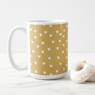 Little hearts ochre classic coffee tea mug