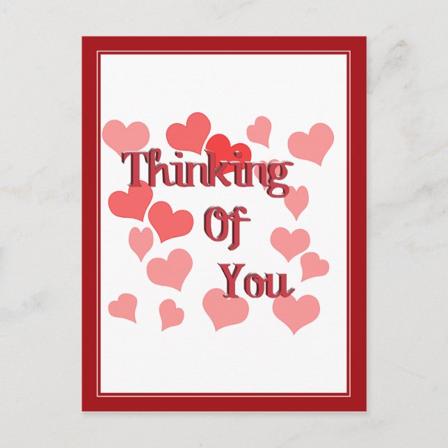 Little Hearts Thinking of You Postcard (Front)