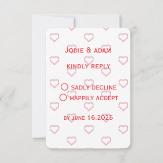 little hearts wedding RSVP card