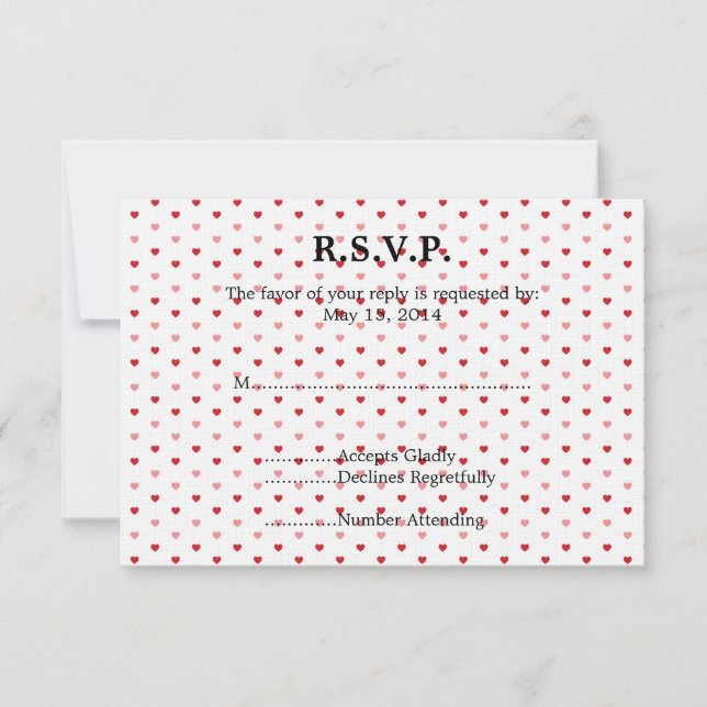 Little Hearts Wedding RSVP Card (Front)