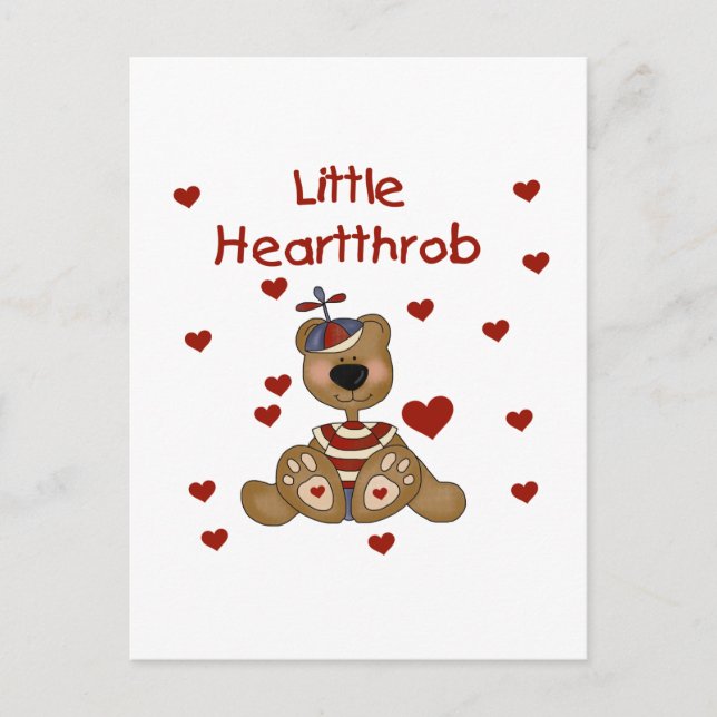 Little Heartthrob Boy Bear Postcard (Front)