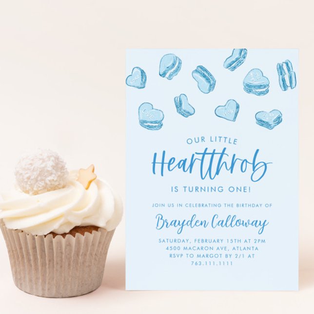 Little Heartthrob Valentine Birthday Party Invitation (Creator Uploaded)