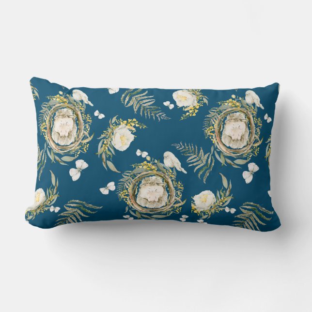 Little Hedge Hog Spring Wildflower Lumbar Cushion (Front)