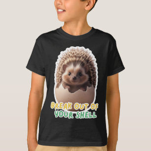 Little Hedgehog@break Out Of Your Shell Sticker T-Shirt