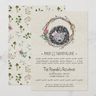 Little Hedgehog Party Invitation
