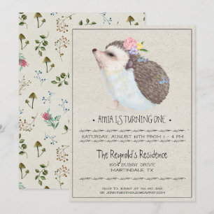 Little Hedgehog Party Invitation