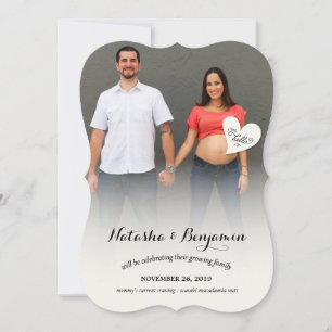 Little Hello Heart Gender Neutral Photo Pregnancy Announcement