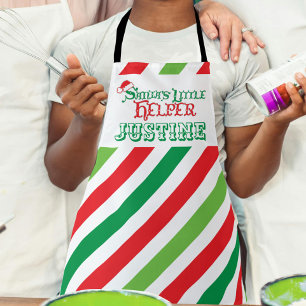 Little helper baking red green stripes apron