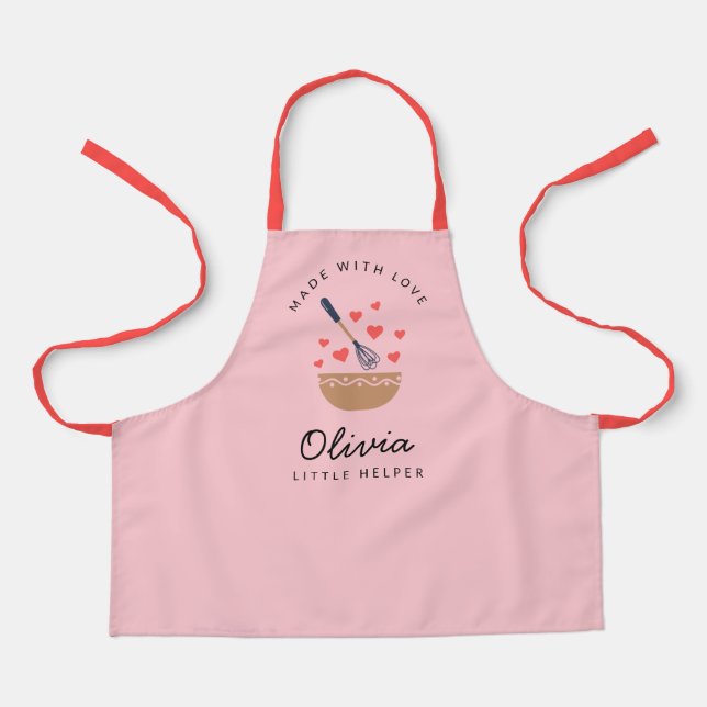 Little Helper Girls Pink Family Matching Apron (Front)