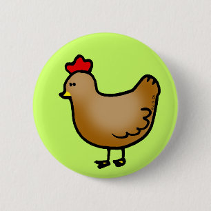 Little hen 6 cm round badge