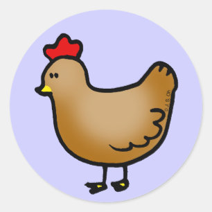 Little hen classic round sticker