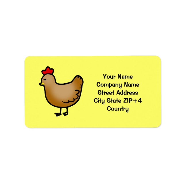 Little hen return address label (Front)