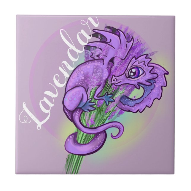 little Herb Garden Dragon Lavendar Tile (Front)