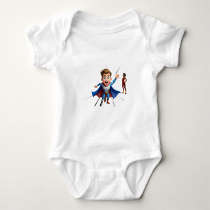 Little Hero Action Cartoon Baby Jersey Bodysuit