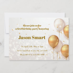 Little Hero First Birthday Celebration Invitation