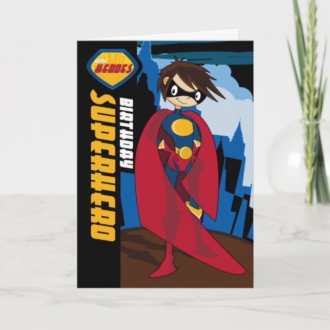 Little Heroes Superhero Birthday Card (Front)