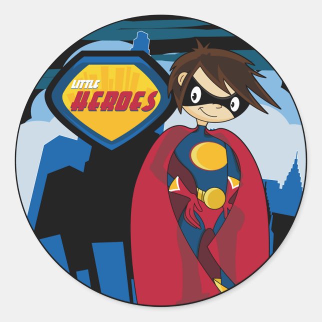 Little Heroes Superhero Sticker Sheet (Front)