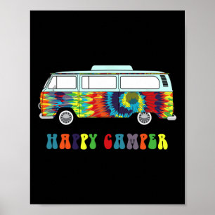 Little Hippie Vintage Bus Cute Tie Dyed Camper Tee Poster