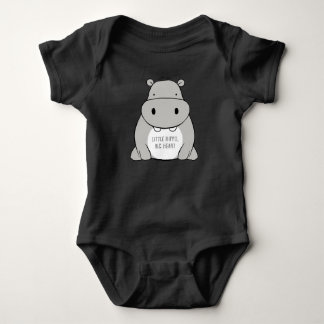 Little hippo, big heart. baby bodysuit