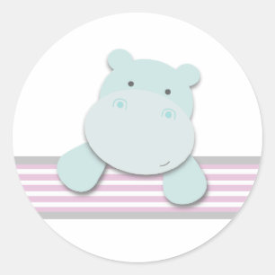 Little Hippo {Pink} Stickers