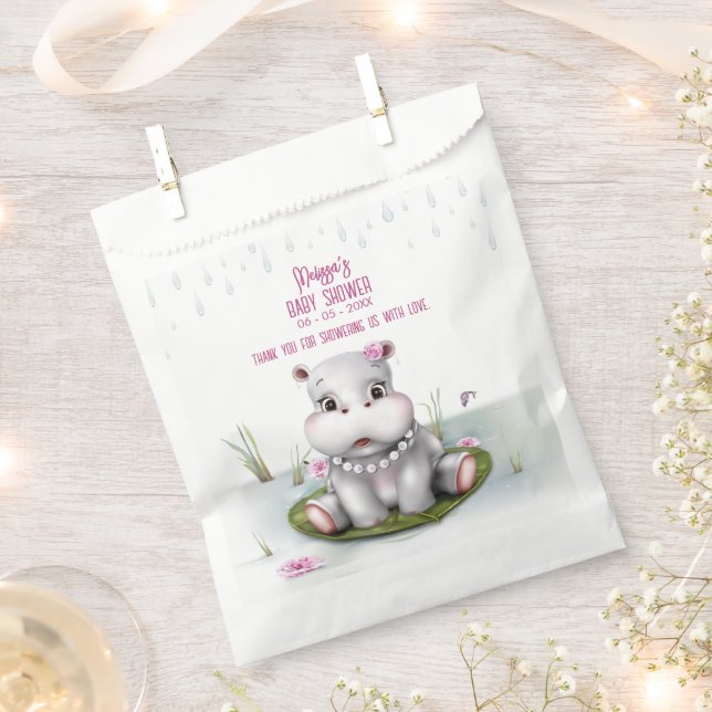 Little Hippo River Adventure Baby Shower Favour Bags (Clipped)