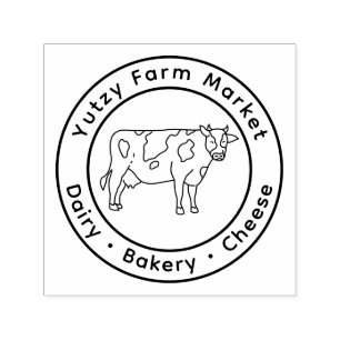 Little Holstein Cow Farm Market Self-inking Stamp