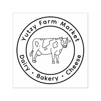 Little Holstein Cow Farm Market  Self-inking Stamp