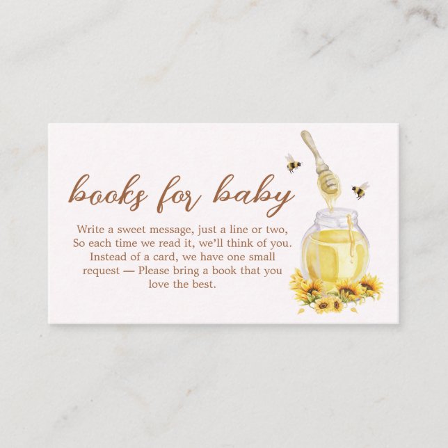 Little Honey Baby Shower Books for Baby Enclosure Card (Front)