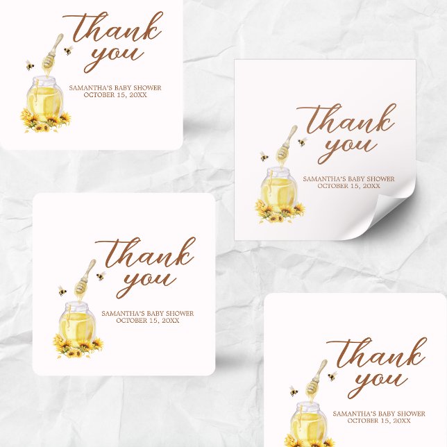 Little Honey Baby Shower Square Sticker (A Little Honey is on the way Baby Shower Sticker
)