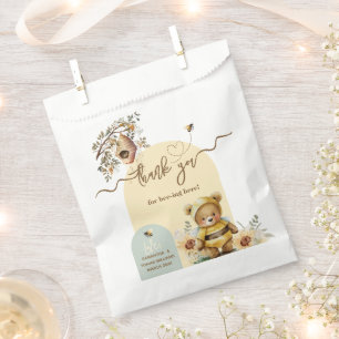 Little honey Bear Baby Shower Thanks bee-ing here Favour Bags
