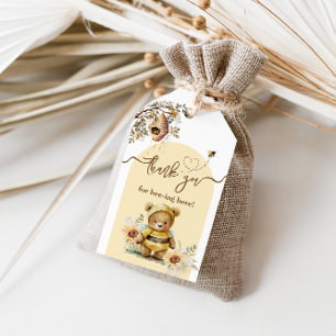 Little honey Bear Baby Shower Thanks bee-ing here Gift Tags