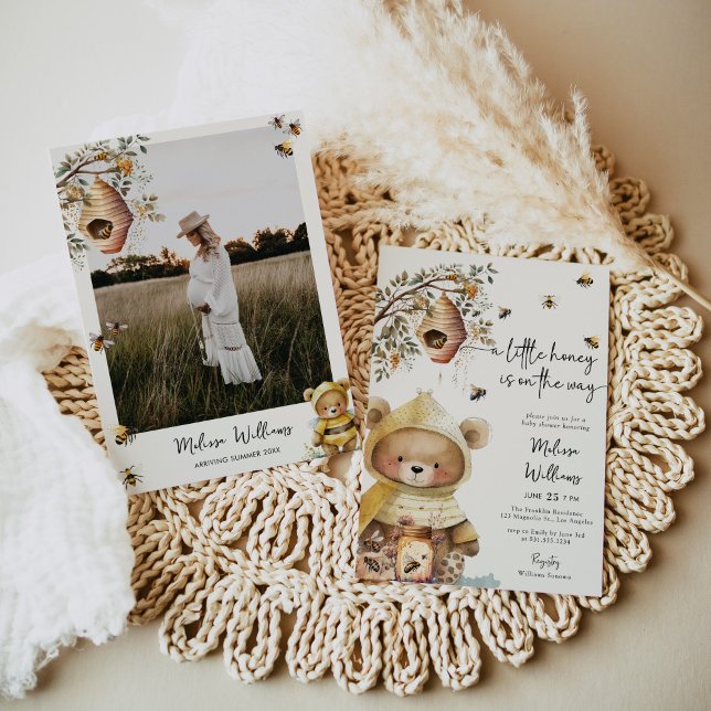 Little Honey Bear Photo Baby Shower Invitation (Creator Uploaded)