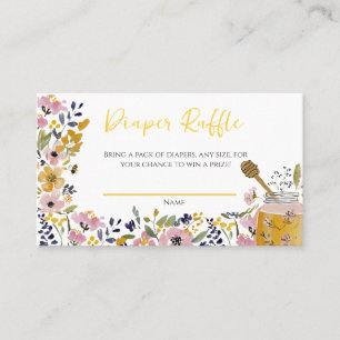 Little Honey Bee Baby Shower Diaper Raffle Card