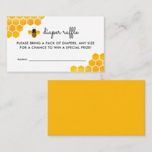 Little Honey Bee Baby Shower Diaper Raffle Enclosure Card