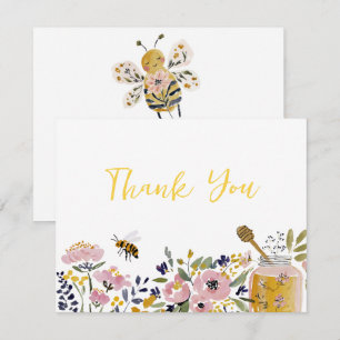 Little Honey Bee Baby Shower  Thank You Card